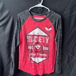 MENS SOCIETY BASEBALL TEE LIKE NEW SIZE LARGE